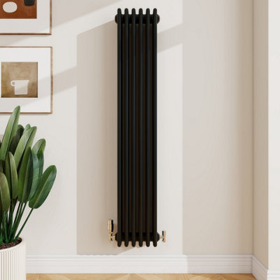 Sline Radiator Classic 4 Column Cast Iron Inspired Radiators Black For Central Heating 1500X290mm from B&Q