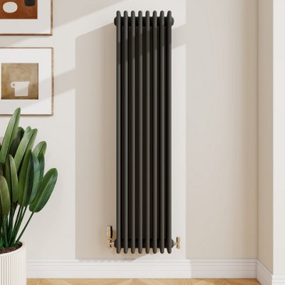 Sline Radiator Classic 4 Column Cast Iron Inspired Radiators Anthracite For Central Heating 1500X380mm from B&Q