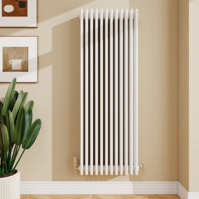 B&Q -  Radiator Classic 4 Column Cast Iron Inspired Radiators White For Central Heating 1500X470mm