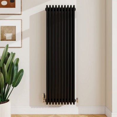 B&Q -  Radiator Classic 4 Column Cast Iron Inspired Radiators Black For Central Heating 1500X470mm