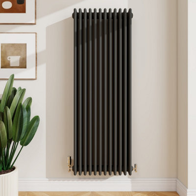 Sline Radiator Classic 4 Column Cast Iron Inspired Radiators Anthracite For Central Heating 1500X560mm from B&Q