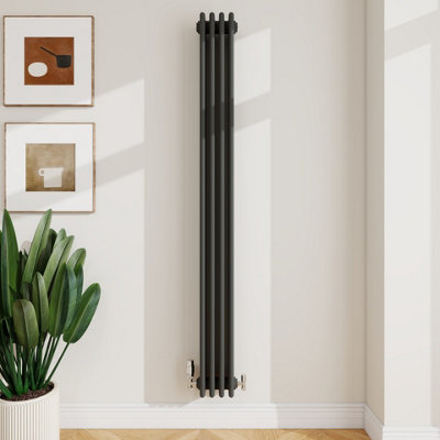 Sline Radiator Classic 4 Column Cast Iron Inspired Radiators Anthracite For Central Heating 1800X200mm from B&Q