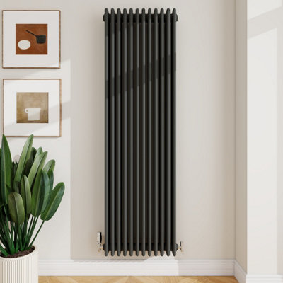 B&Q -  Radiator Classic 4 Column Cast Iron Inspired Radiators Anthracite For Central Heating 1800X560mm