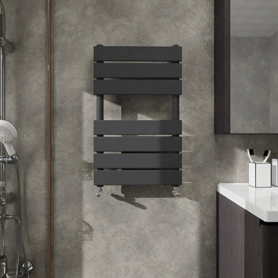 Probaty Bathrooms 650X400mm Flat Panel Heated Towel Rail Radiator Bathroom Ladder Warmer Anthracite from B&Q