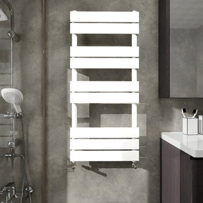 Probaty Bathrooms 1000X450mm Flat Panel Heated Towel Rail Radiator Bathroom Ladder Warmer White from B&Q