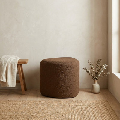 Garden Greatness Eve Chocolate Boucle Fabric Stool from B&Q