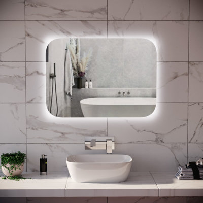 Nes Home Motion Sensor Bathroom Led Mirror Shaver Socket Demister 600 X 800mm from B&Q