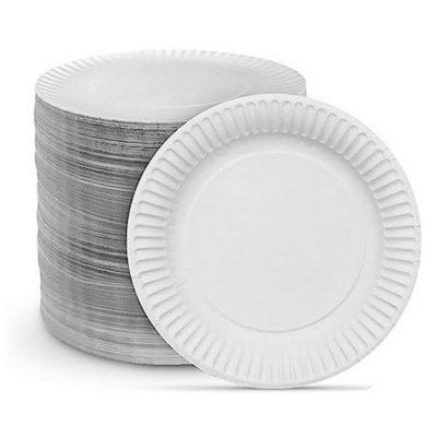 Hot Bargains 7Inch White Paper Plates Pack Of 100 Disposable Party Plates For Catering Bbqs Events from B&Q