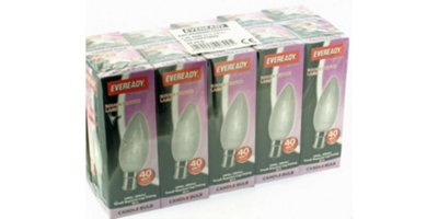 10 X Eveready 40W Sbc B15 Opal Candle Light Bulbs from B&Q