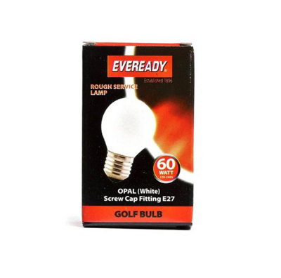 10 X Eveready 60W Es Opal Golf Light Bulbs from B&Q