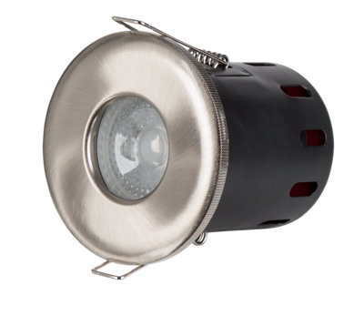 Powermaster Gu10 Fixed Ip65 & Fire Rated DownlightBrushed from B&Q