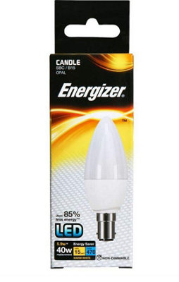 Energizer 4.9W Sbc 2700K Frosted Led Candle BulbExtra Warm White from B&Q