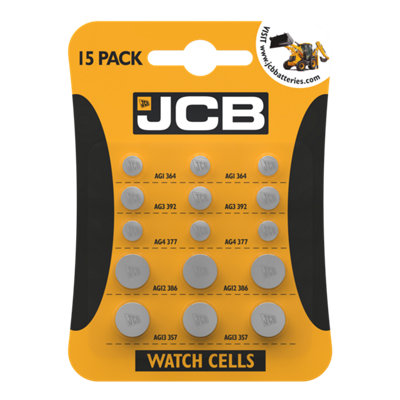 JCB Coin Cell Mix Batteries - Pack of 15 - S9715 - Pack of 3 - Image 7