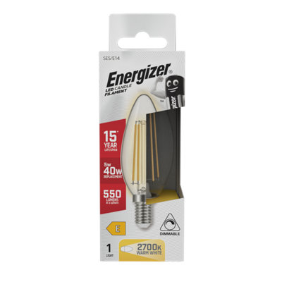 Energizer Led E14 550Lm 5W 2700K Dimmable (Warm White) Light Bulb - Pack Of 1