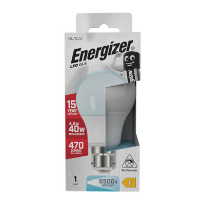 Energizer Led Gls B22 470Lm 4.2W 6500K (Daylight) Light BulbPack Of 1 from B&Q