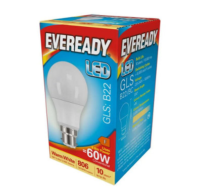Eveready 8.8W Bc 3000K Frosted Gls Led Light BulbWarm White from B&Q