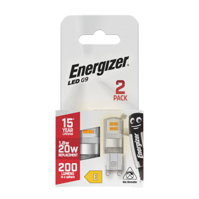Energizer Led G9 200Lm 1.8W 2700K (Warm White) Capsule Light BulbPack Of 2 from B&Q