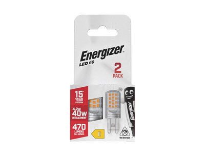 Energizer S29492 Led G9 470 Lumens 4.2W 4000K X 2 S29492 Eng6738 from B&Q