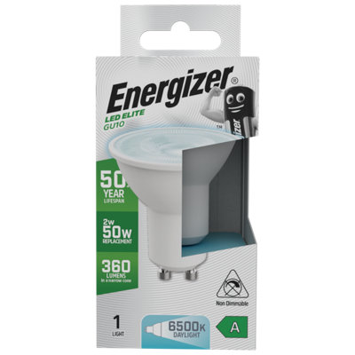 Energizer 2W Gu10 6500K Led A-Rated Light BulbDaylight from B&Q
