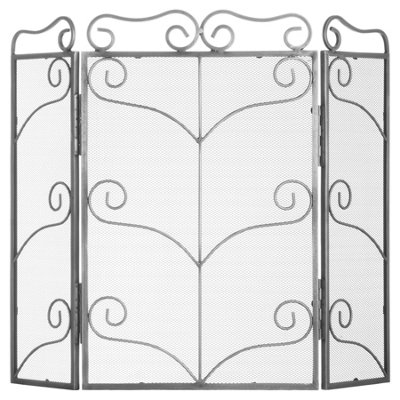  - Heavy  Large  Antique  Silver  Fire  Screen