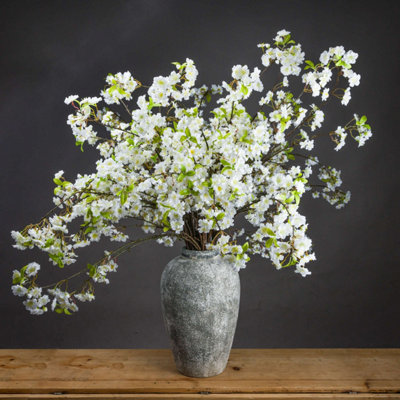 Hill Interiors Cherry Blossom Burgundy Spray Faux Plant from B&Q