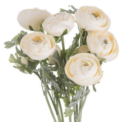Lemon Pavilion Furniture And Decor Unisex Beige Soft Cream Ranunculus Artificial Flower - L15 X W25 X H58 Cm In - Image 2