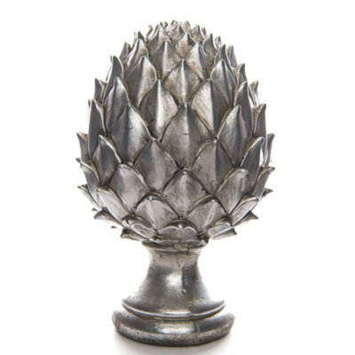 B&Q -  Uk Homeliving Large Silver Pinecone Finial
