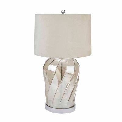 Hill Interiors Ambassador Metallic Lamp With Velvet ShadeGlassL45 X W45 X H80 Cm from B&Q
