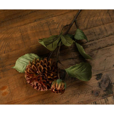 Hill Interiors Dahlia Deep Mustard Stem Faux Plant from B&Q