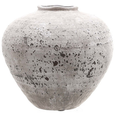 Hill Interiors Regola Vase - Ceramic - L28 X W28 X H26 Cm - Stone - B&Q