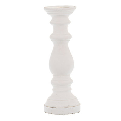 Hill Interiors Matt White Ceramic Column Candle Holder from B&Q