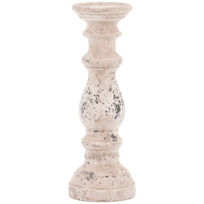 Hill Interiors Stone Ceramic Column Candle Holder from B&Q
