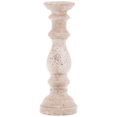 Hill Interiors Large Stone Ceramic Column Candle Holder from B&Q