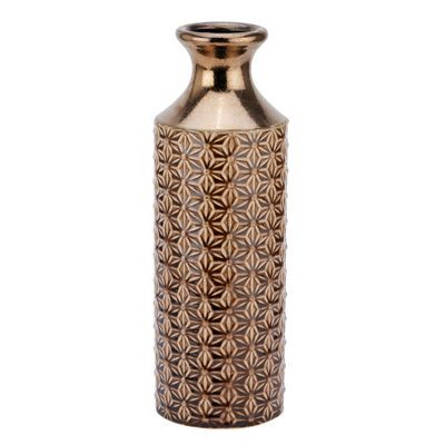 Seville  Collection  Caramel  Fluted  Vase from B&Q