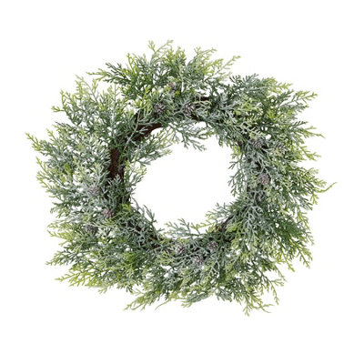 Frosted  Pine  Wreath  With  Pinecones from B&Q
