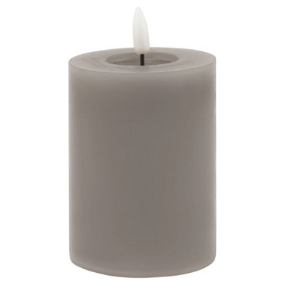 Luxe  Collection  Melt  Effect  3X4  Grey  Led  Wax  Candle from B&Q