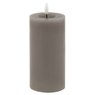 Luxe  Collection  Melt  Effect  3X6  Grey  Led  Wax  Candle from B&Q