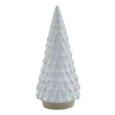Hill Interiors Snowy Spruce TreeCeramicL8 X W8 X H18 CmWhite from B&Q