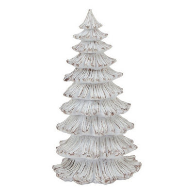 Hill Interiors Medium Snowy Fir Tree SculptureResinL14 X W14 X H25 CmWhite from B&Q