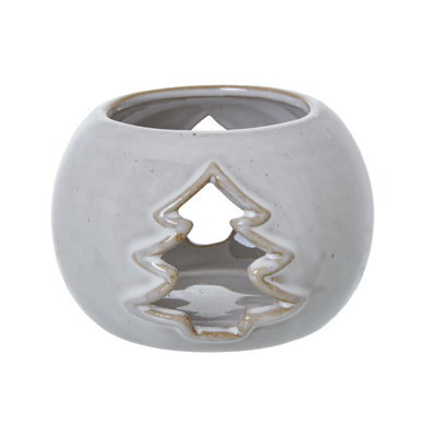 White  Ceramic  Tree  Cut-Out  Round  Tealight  Holder from B&Q