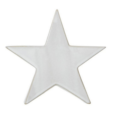 Hill Interiors Large Standing Star DecorationCeramicL5 X W20 X H19 CmWhite from B&Q