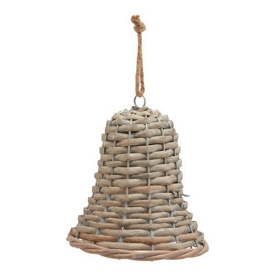 Hill Interiors The Noel Collection Medium Bell DecorationWickerL7 X W7 X H12 CmBrown from B&Q