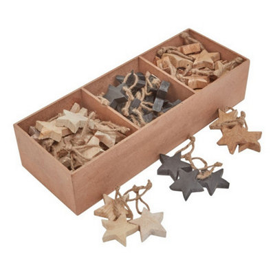 Hill Interiors Star Hanging Decorations (Pack Of 90)WoodL8 X W12 X H35 CmBrown from B&Q