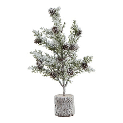Small  Snowy  Fir  Tree  With  Pinecones  In  Wood  Log from B&Q