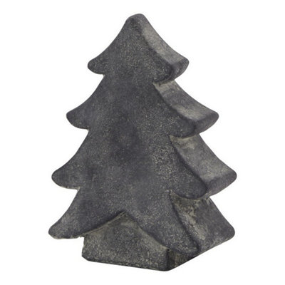 Hill Interiors Amalfi Small Christmas TreeCeramicL5 X W12 X H17 CmGrey from B&Q