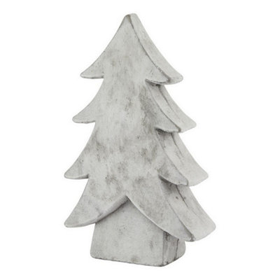 Hill Interiors Athena Stone Large Christmas TreeCeramicL7 X W19 X H32 CmWhite from B&Q