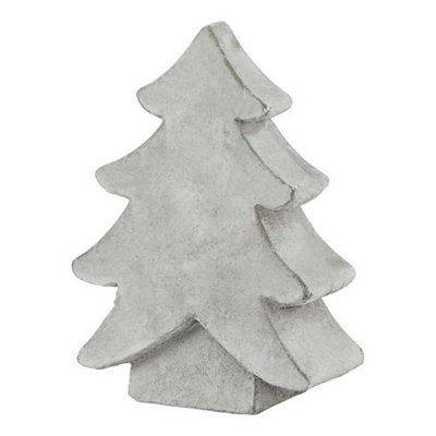 Hill Interiors Athena Stone Small Christmas TreeCeramicL5 X W12 X H17 CmWhite from B&Q