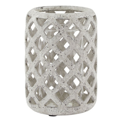 Grey  Stone  Effect  Hurricane  Lantern from B&Q