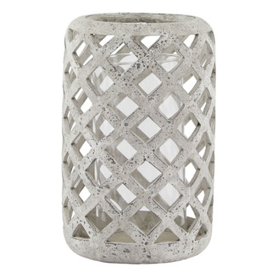 Large  Grey  Stone  Effect  Hurricane  Lantern from B&Q
