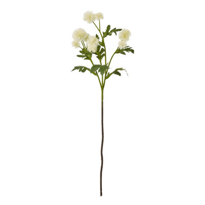 Hill Interiors Globe Thistle Spray Artificial Flower (One Size) (Cream) - Image 4